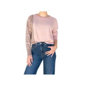 NEW COLLABORATION olivia long sleeve sweater in pink | cocoa